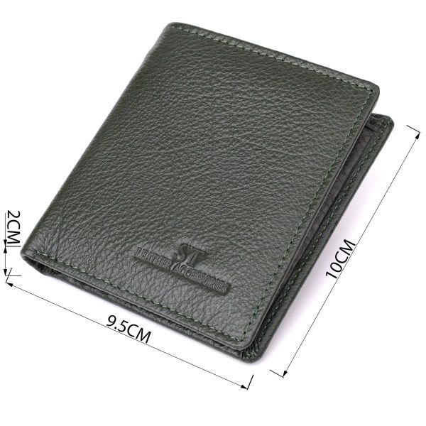 Женский кошелек на магните из натуральной кожи ST Leather 23093 Зеленый