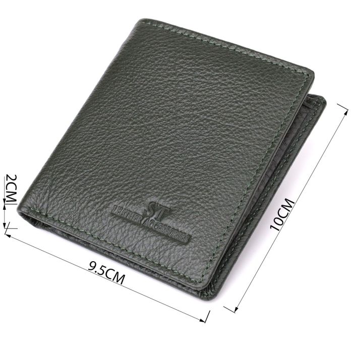 Женский кошелек на магните из натуральной кожи ST Leather 23093 Зеленый
