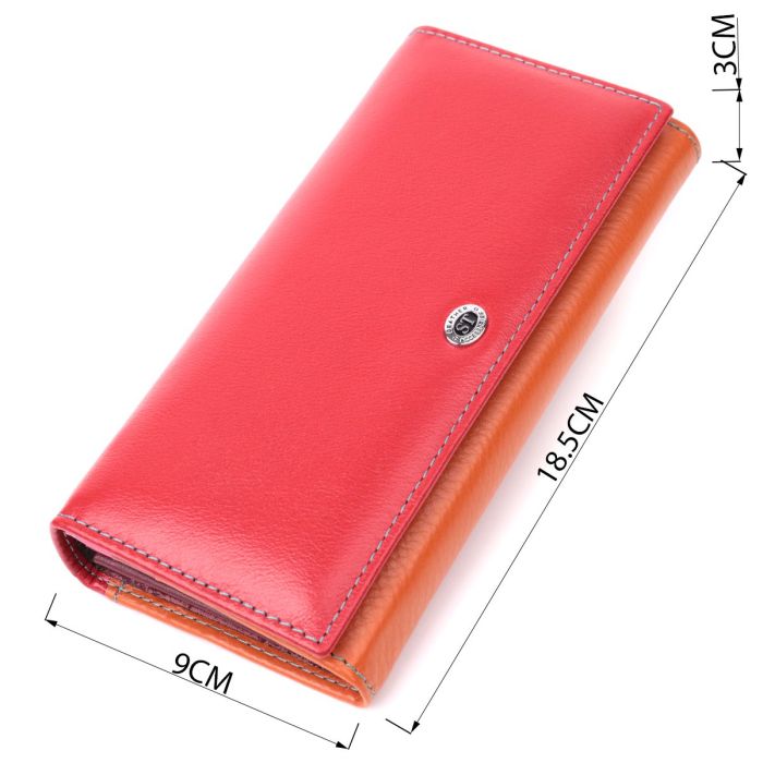 Большой кошелек для прекрасных женщин из натуральной кожи ST Leather 22518 Разноцветный