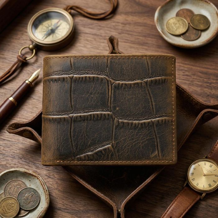 Мужской бумажник для карт купюр и документов Vintage 20042 Коричневый