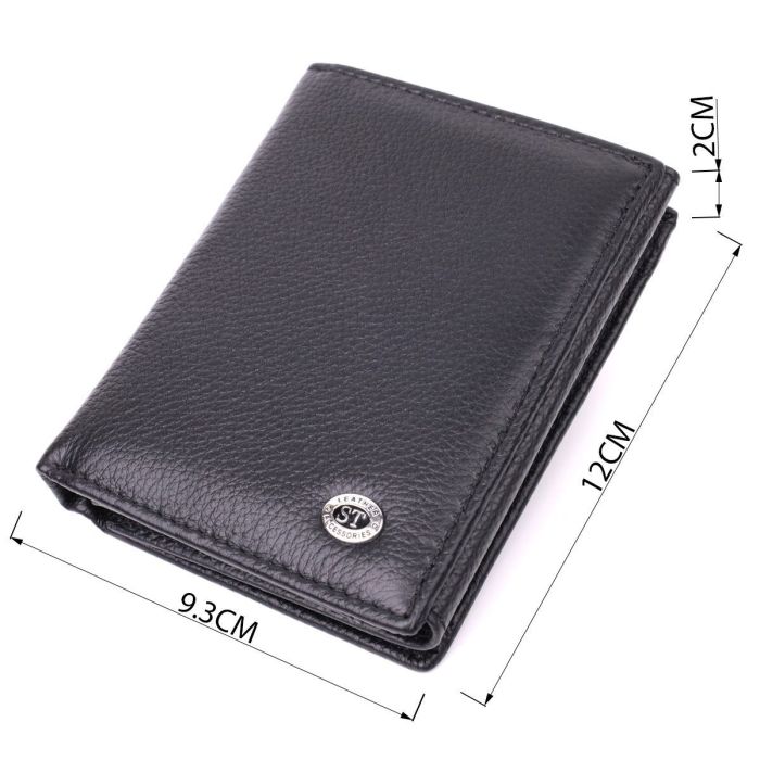 Бумажник вертикального формата из натуральной кожи ST Leather 22474 Черный