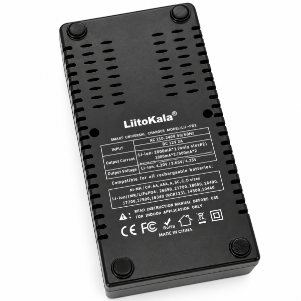 Зарядний пристрій LiitoKala Lii-PD2 для акумуляторів 18650, 21700, Li-ion, LiFePO4, Ni-MH та Ni-Cd