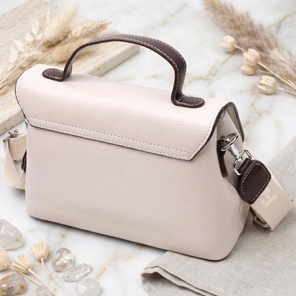 Елегантна сумка сетчел для жінок з натуральної шкіри Vintage 22290 Біла