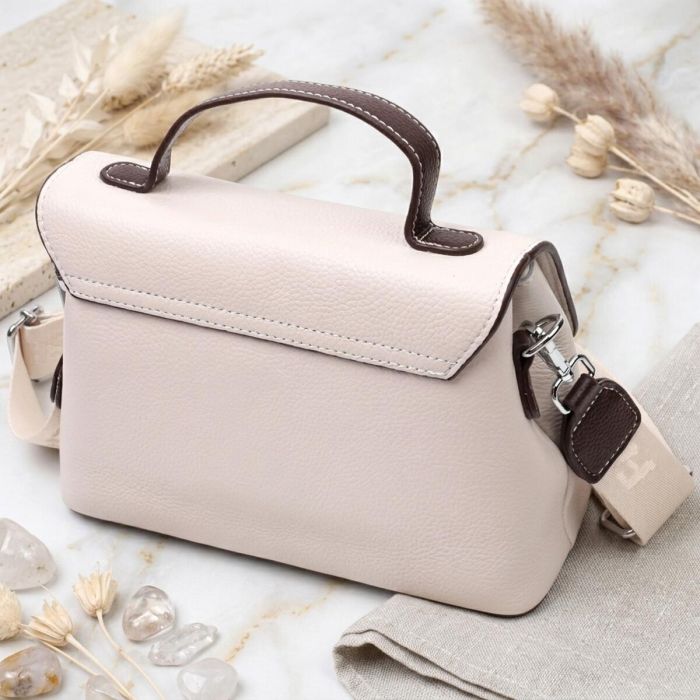 Елегантна сумка сетчел для жінок з натуральної шкіри Vintage 22290 Біла