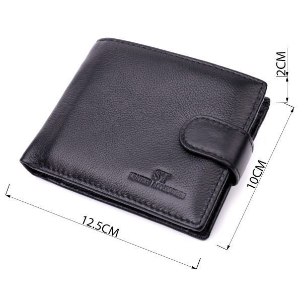 Горизонтальный мужской бумажник из натуральной кожи ST Leather 22443 Черный