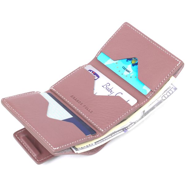 Отменное женское портмоне Grande Pelle 11575 Розовый