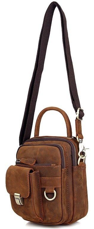 Сумка мужская Vintage 14416 в винтажном стиле Коричневая