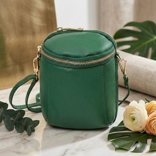 Интересная сумка для женщин из мягкой натуральной кожи Vintage 22341 Зеленая