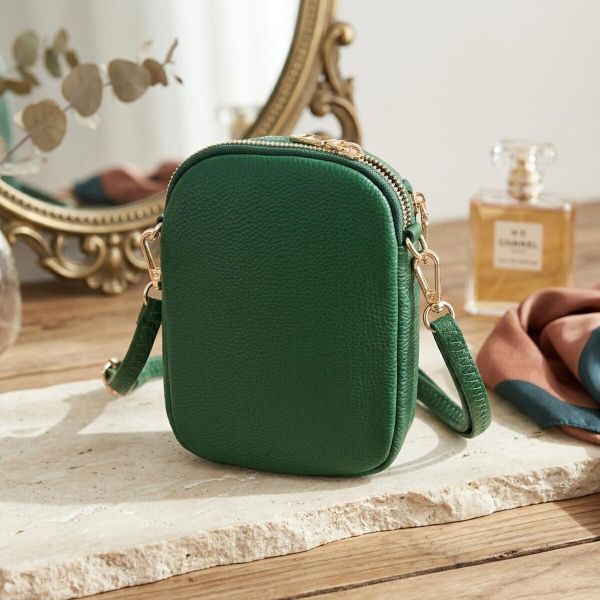 Интересная сумка для женщин из мягкой натуральной кожи Vintage 22341 Зеленая