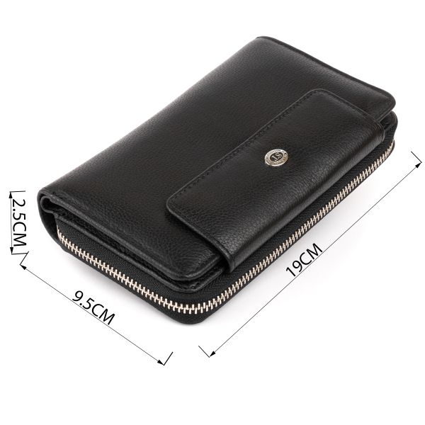 Кошелек из кожи на защелке ST Leather 19339 Черный