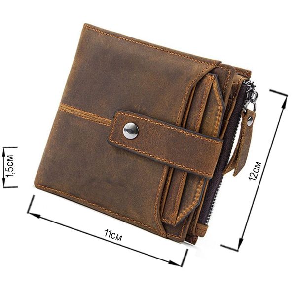 Гаманець з потертостями Vintage 14689 Коричневий