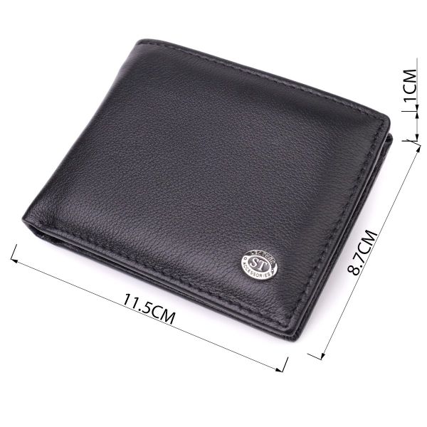 Кошелек-зажим из натуральной кожи ST Leather 22476 Черный