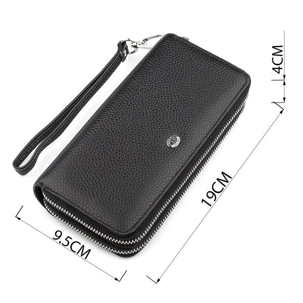 Кошелек женский ST Leather 18446 (ST238-2) две молнии Черный