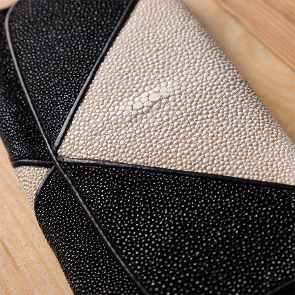 Кошелек женский STINGRAY LEATHER 18103 из натуральной кожи морского ската Черный