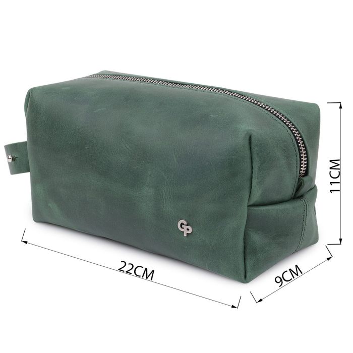 Кожаная косметичка унисекс GRANDE PELLE 11573 Зеленый