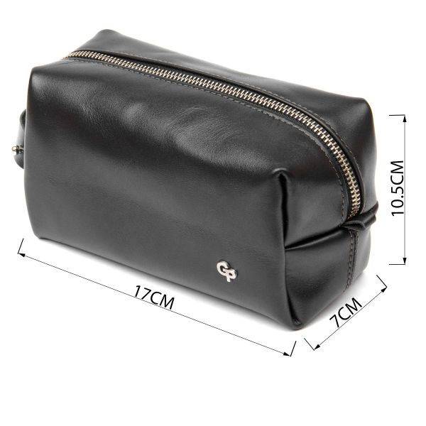 Кожаная мужская косметичка GRANDE PELLE 11415 Черный