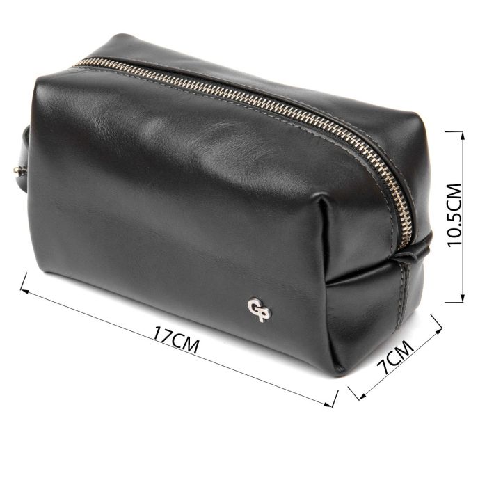 Кожаная мужская косметичка GRANDE PELLE 11415 Черный