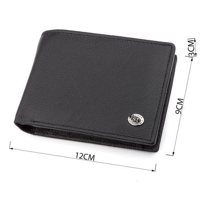 Мужской кошелек ST Leather 18327 (ST108) из натуральной кожи Черный