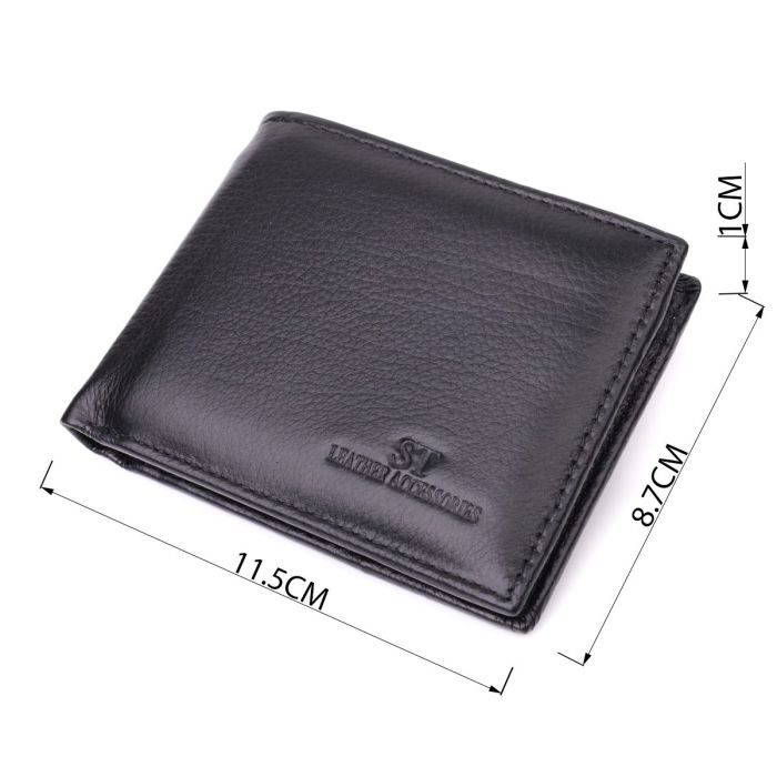 Мужской кошелек-зажим из натуральной кожи ST Leather 22460 Черный