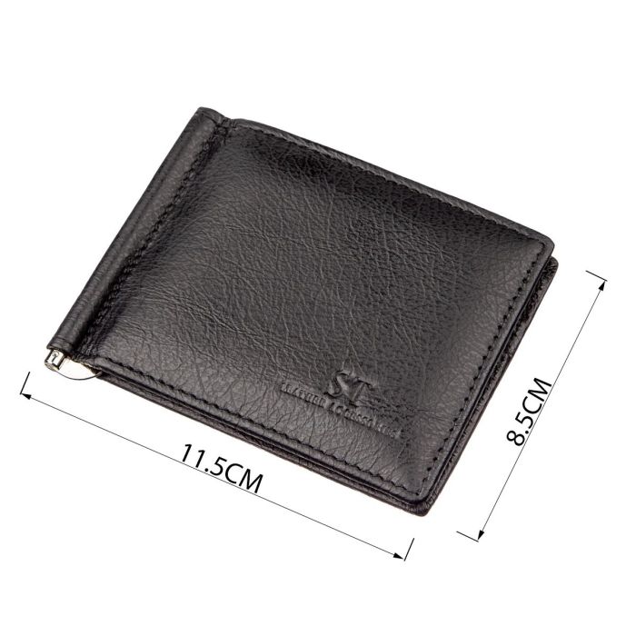 Мужской зажим для денег на магните ST Leather 18945 Черный