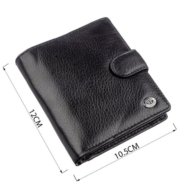 Небольшой кожаный кошелек для мужчин ST Leather 18832 Черный