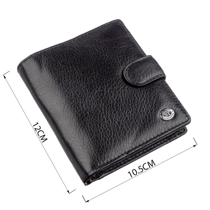 Небольшой кожаный кошелек для мужчин ST Leather 18832 Черный
