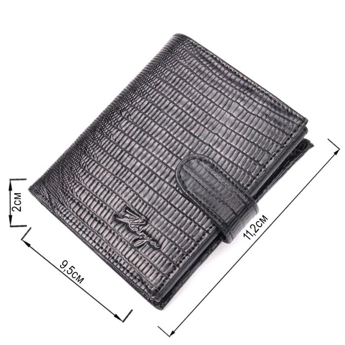 Отличный мужской кошелек из фактурной кожи KARYA 21038 Черный
