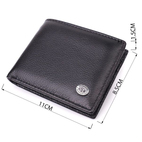 Отличный зажим из натуральной кожи ST Leather 22475 Черный