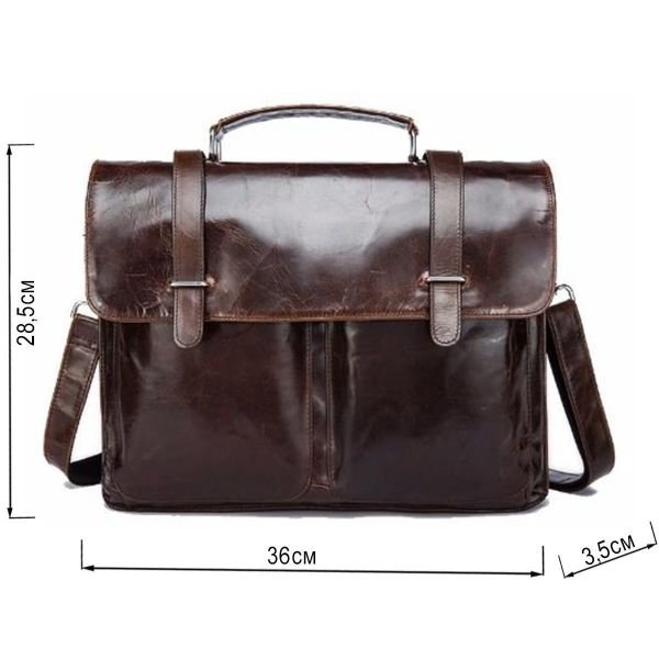 Портфель из гладкой кожи Vintage 14866 Коричневый