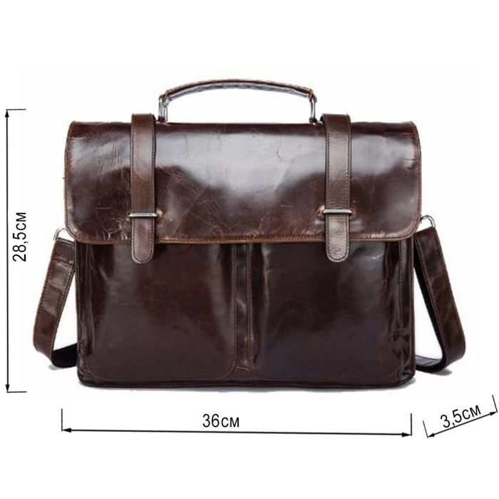 Портфель из гладкой кожи Vintage 14866 Коричневый