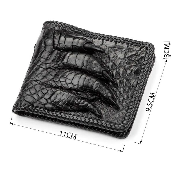 Портмоне CROCODILE LEATHER 18004 из натуральной кожи крокодила Черное