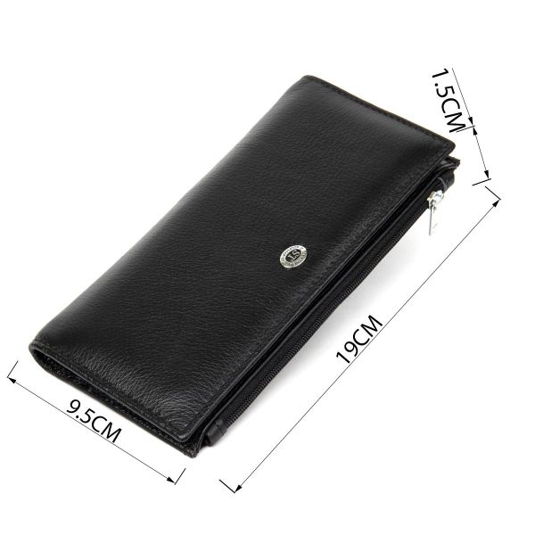 Практичный женский кожаный кошелек ST Leather 19378 Черный