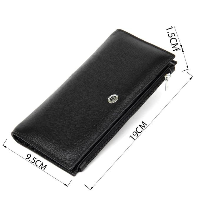 Практичный женский кожаный кошелек ST Leather 19378 Черный