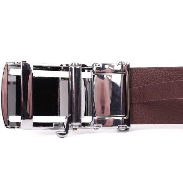 Ремень-автомат CROCODILE LEATHER 18240 из натуральной кожи крокодила Коричневый