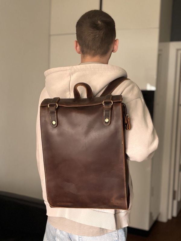 Рюкзак кожаный дорожный Vintage 14796 Коричневый