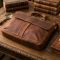 Мужской кожаный портфель для документов ноутбука и работы Vintage 22673 Коричневый