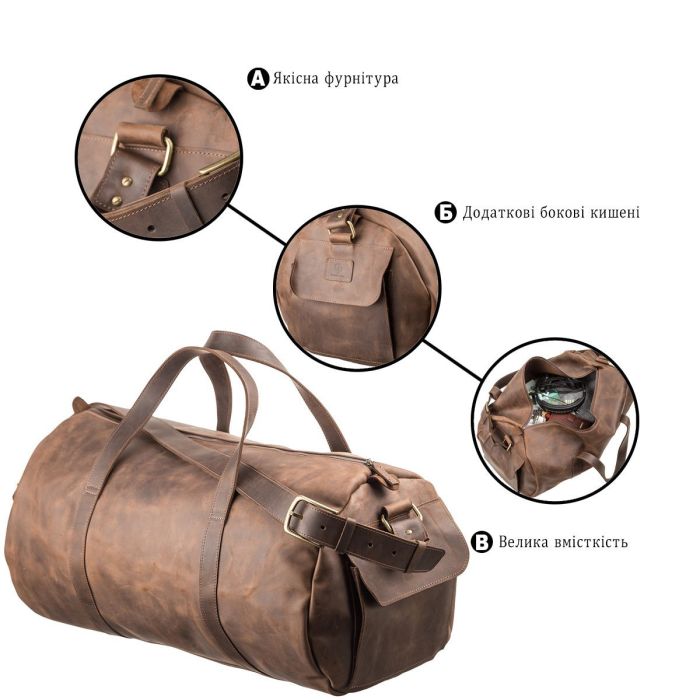 Сумка дорожная Grande Pelle 11045 Коричневая