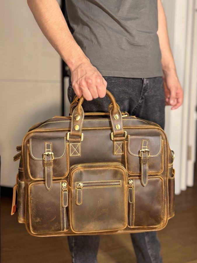 Сумка мужская Vintage 14075 кожаная Коричневая