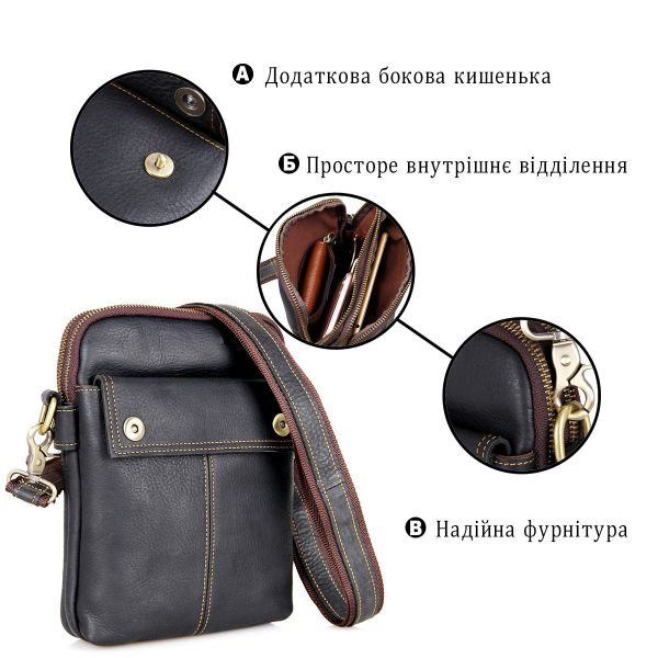 Сумка мужская Vintage 14408 Черная