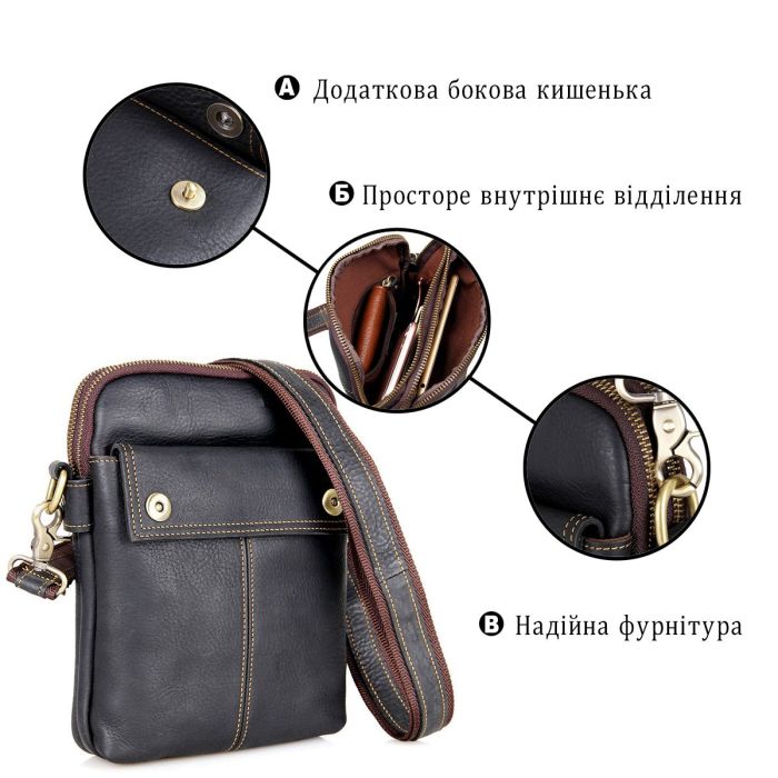 Сумка мужская Vintage 14408 Черная
