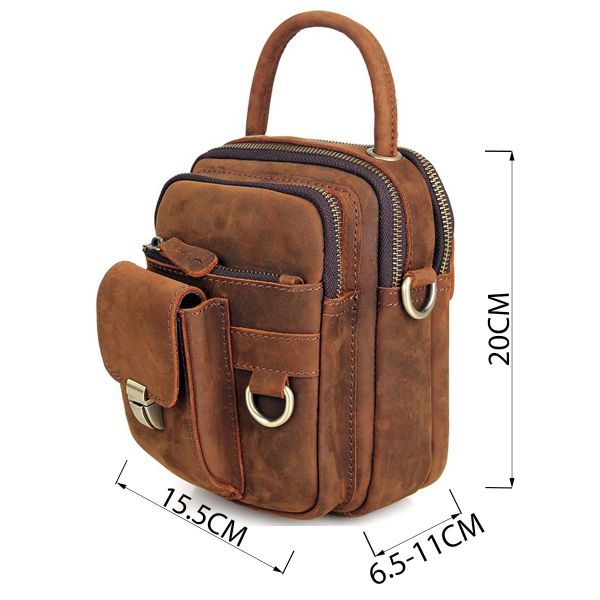 Сумка мужская Vintage 14416 в винтажном стиле Коричневая