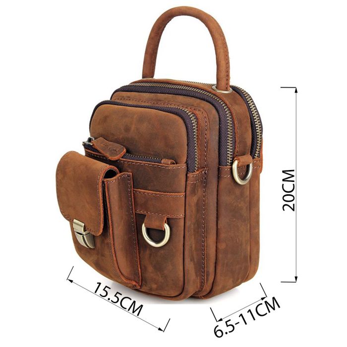 Сумка мужская Vintage 14416 в винтажном стиле Коричневая