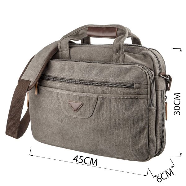 Сумка текстильная для ноутбука 15.6 Vintage 20087 Серая