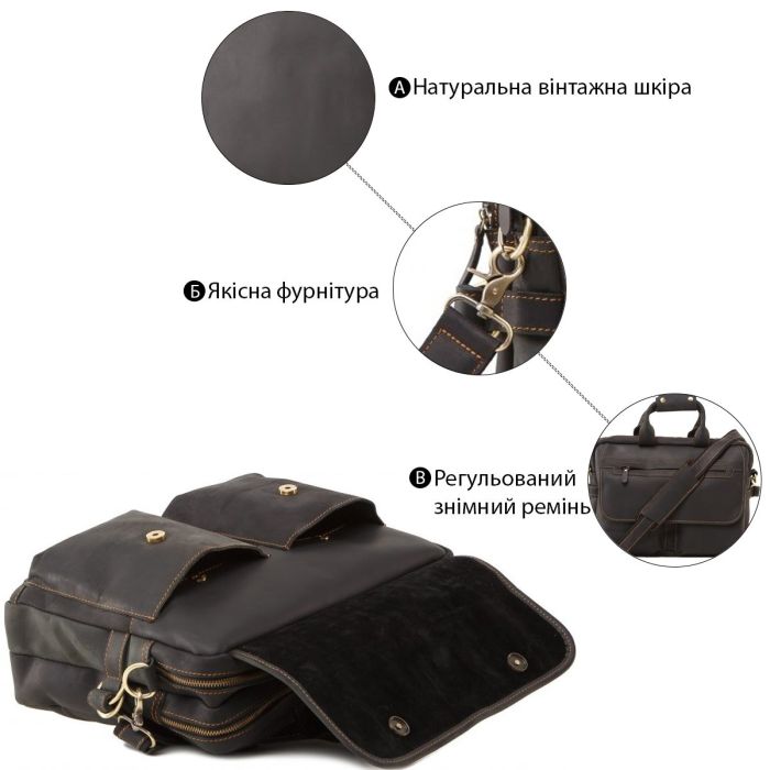 Сумка Vintage 14571 из винтажной кожи Коричневая