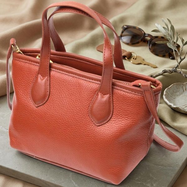 Сумка женская с двумя ручками из натуральной кожи Vintage 22285 Коричневая