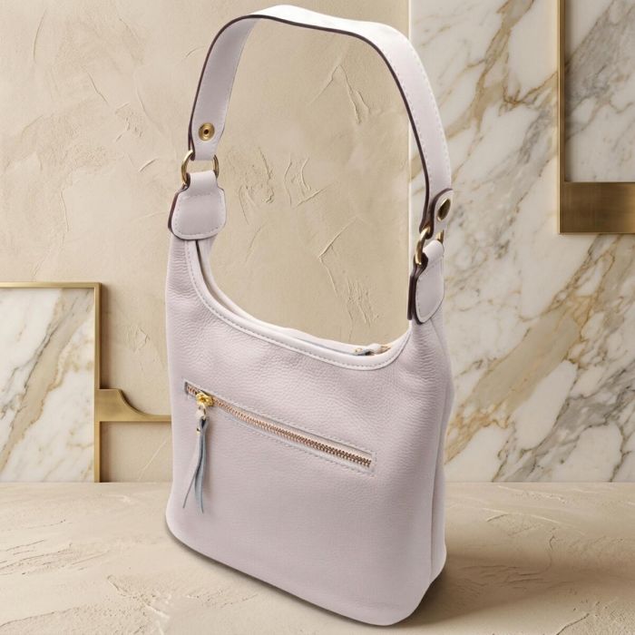 Удобная женская сумка на плечо из натуральной кожи Vintage 22628 Белая