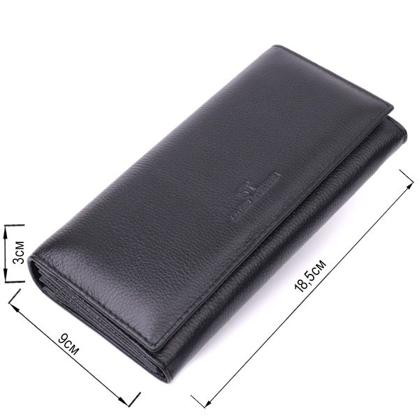 Удобный женский кошелек из натуральной кожи ST Leather 22523 Черный