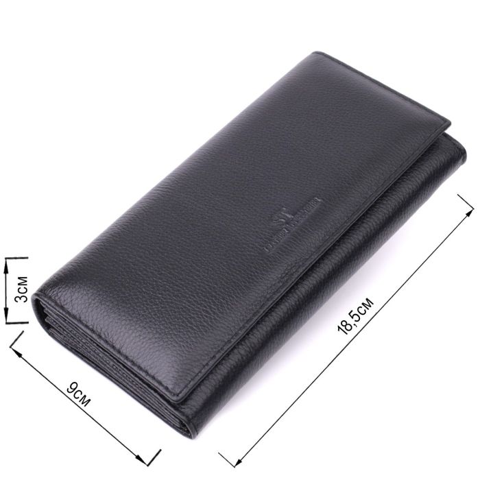 Удобный женский кошелек из натуральной кожи ST Leather 22523 Черный