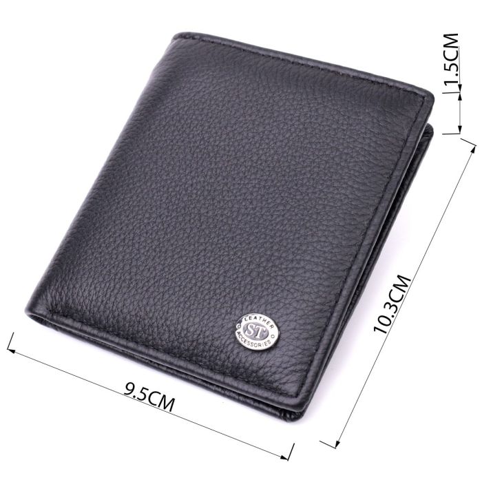 Универсальная модель кошелька из натуральной кожи ST Leather 19474 Черный