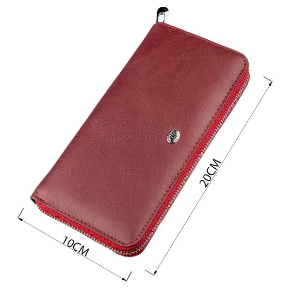 Универсальный женский клатч на молнии ST Leather 18865 Красный